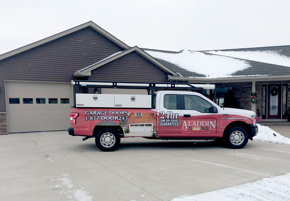 garage door maintenance truck